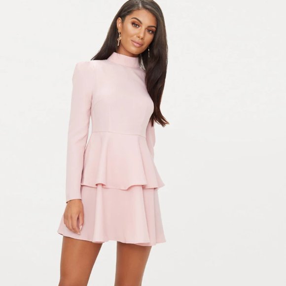 Pretty Little Thing (PLT) Tiered Skater Dress - US 4 - Picture 2 of 4